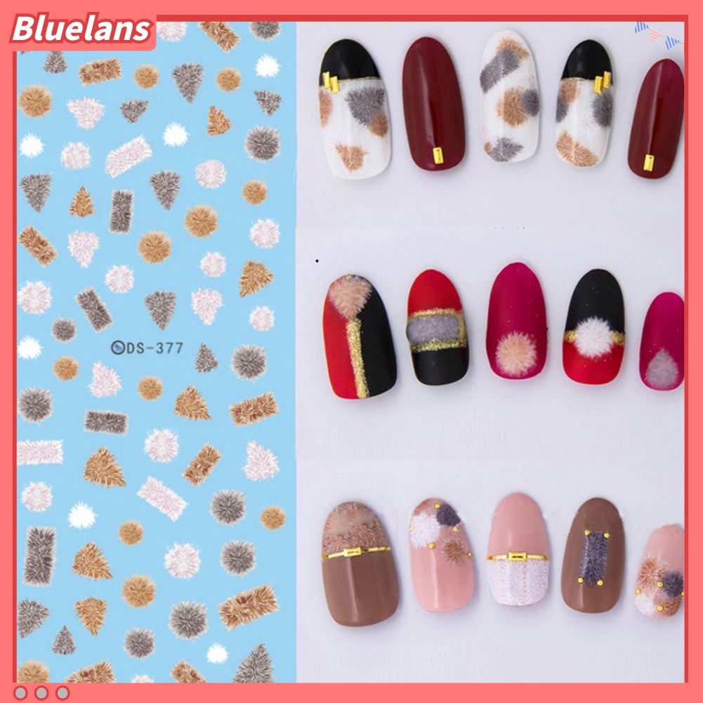 Bluelans Stiker Nail Art Transfer Air Desain Bulan Kucing Tengkorak Gaya Harajuku Element