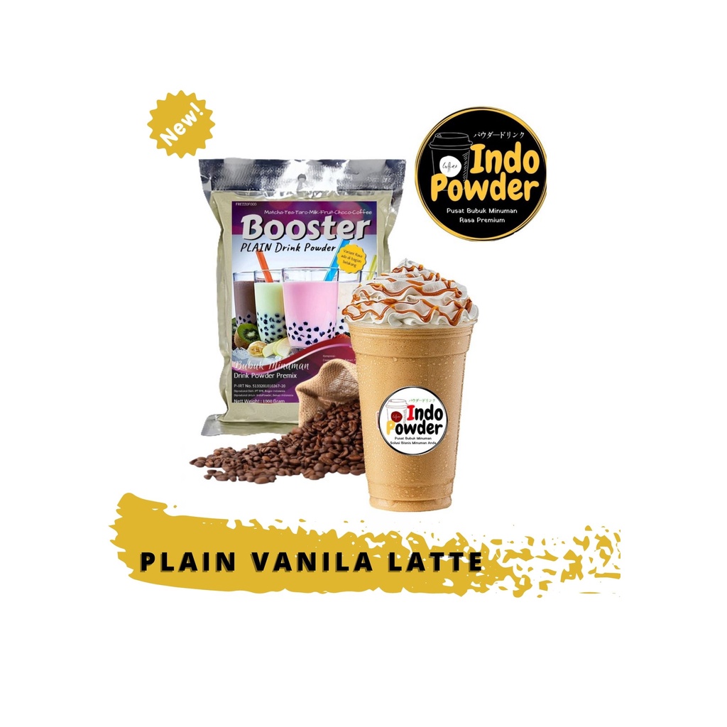 PLAIN Bubuk Minuman VANILLA LATTE 1Kg - Tanpa Gula