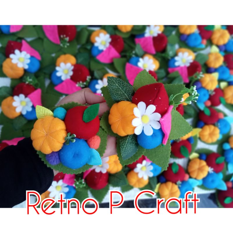 RETNO P CRAFT / gelang buah Flanel / gelang karakter / gelang karnaval / gelang unik / gelang lucu /