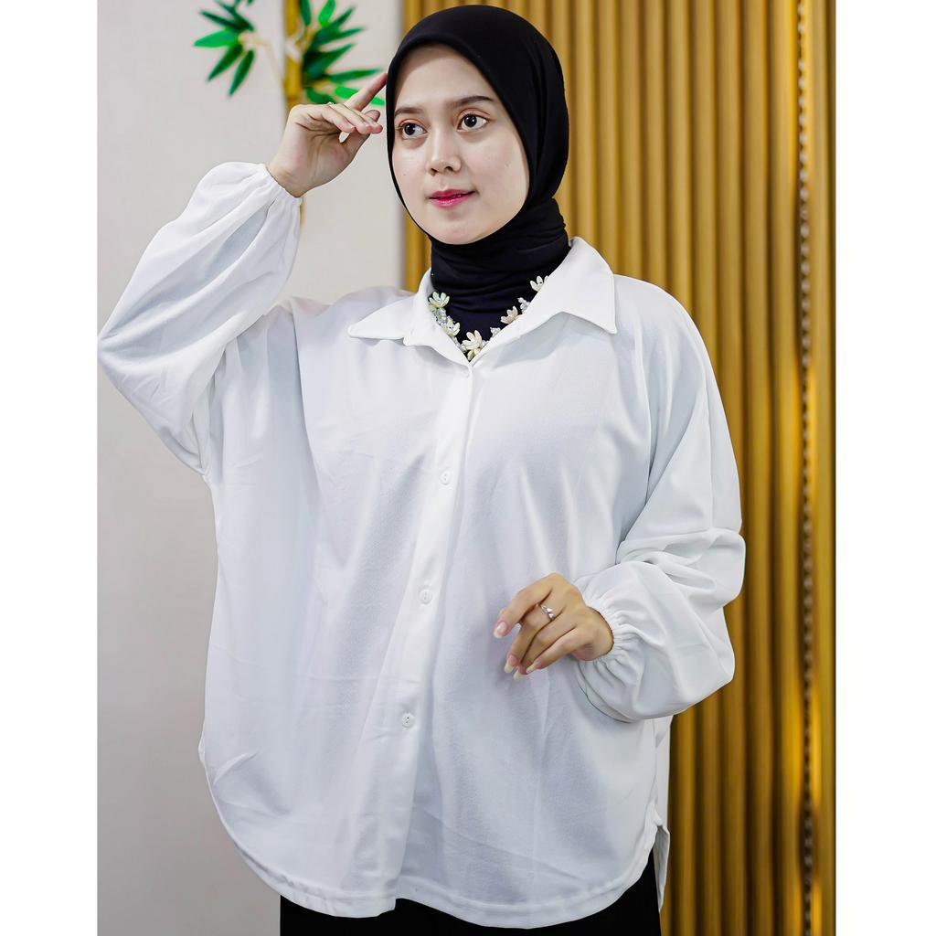 Bundling white rose / kemeja oversize inner gamis long outer / bundling kemeja oversize long outer inner gamis terbaru 2023 / paket bundling terbaru 2023