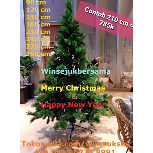 Pohon Natal 210 cm / Pohon Natal 2.1 m / Pohon Natal 7 feet / 7 ft Lc