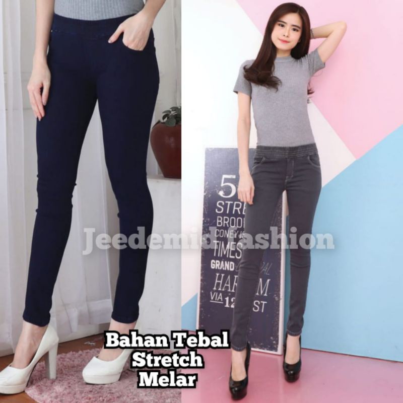 Elisabeth pants / Celana Legging Chino Wanita Bahan Tebal Stretch Karet Lingkar