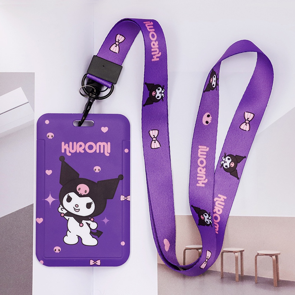 Kulomi 1pc Holder Kartu Nama Motif Kartun Dengan Tali Lanyard Panjang Untuk Sekolah