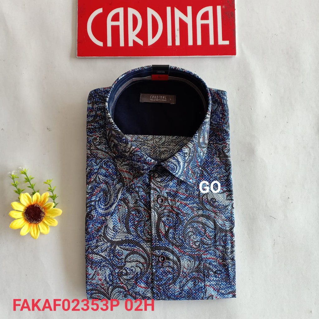 gof M-L CARDINAL KEMEJA BATIK FORMAL Pakaian Pria Atasan Kemeja Hem Slimfit Lengan Pendek KFP