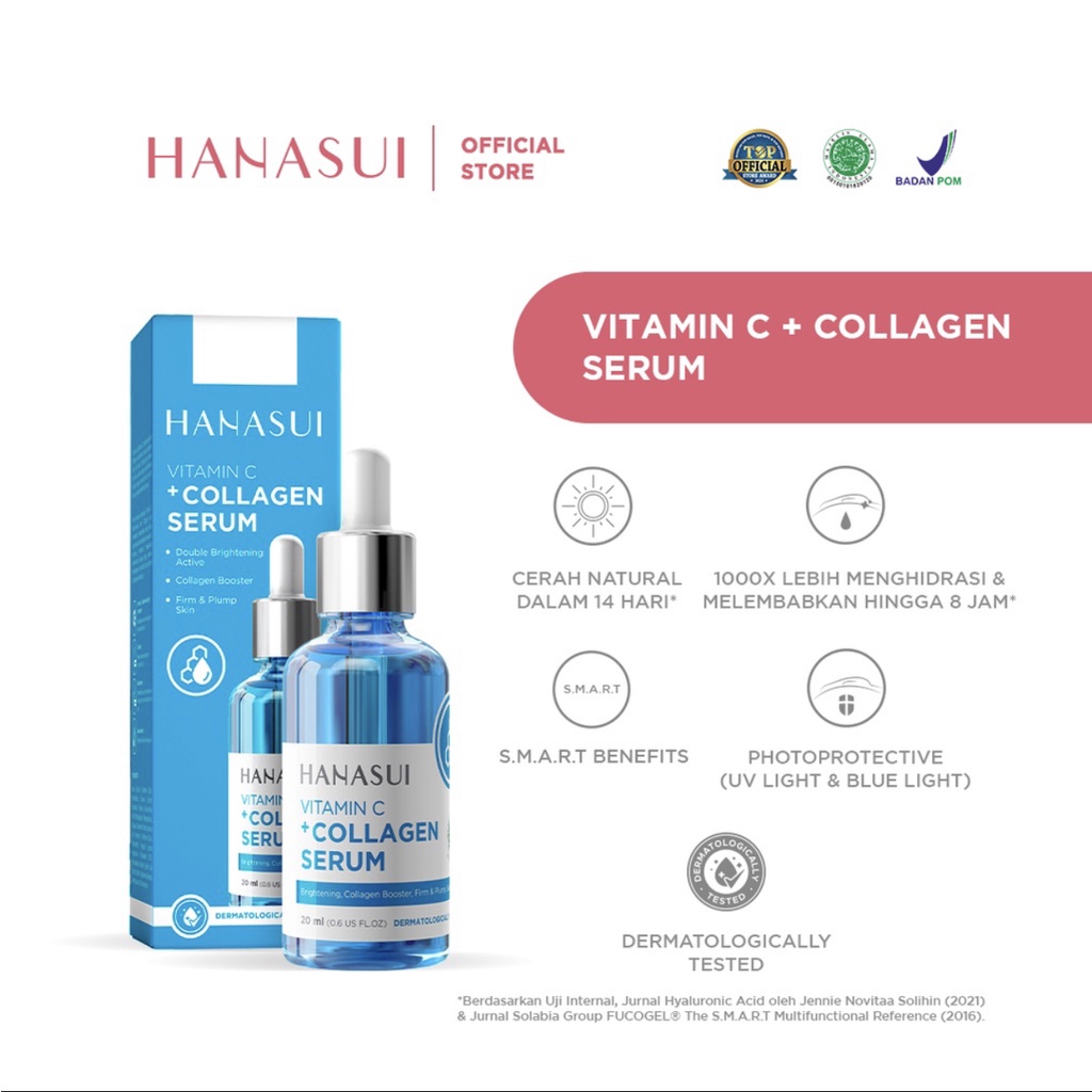 Hanasui Vitamin C + Collagen Serum New Look &amp; Improved Formula BPOM 20ML