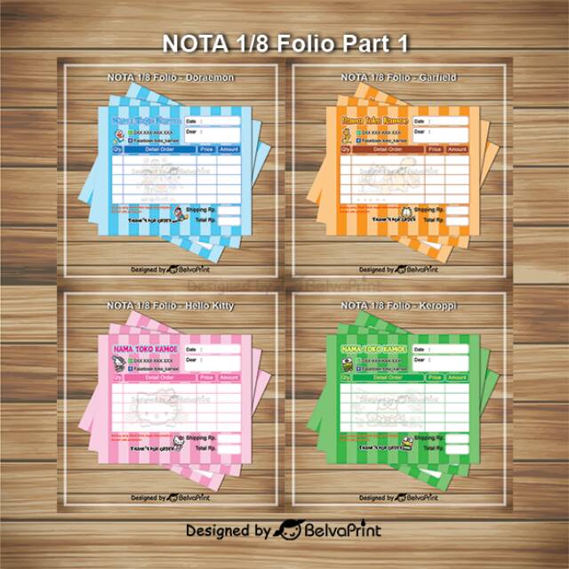 

Nota kecil 2 ply karakter colorfull part 1
