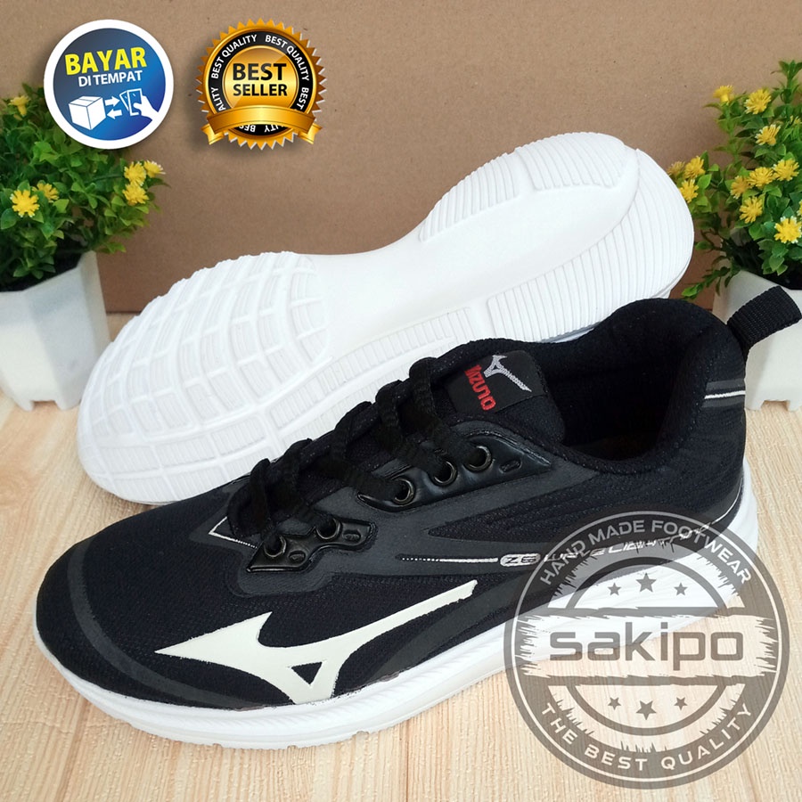 PROMO 7.7 !! SEPATU OLAHRAGA JOGGING HITAM SOL PUTIH RINGAN DIPAKAI TERBARU / SEPATU SEKOLAH HITAM BERTALI / SEPATU SNEAKERS HANGOUT KERJA SENAM OLAHRAGA AEROBIK / SAKIPO