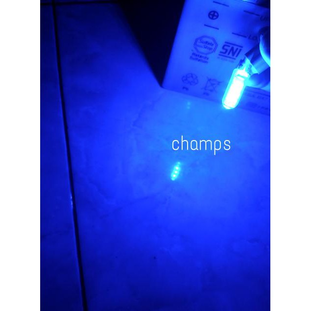 Diskon Lampu Senja T10 BIRU STROBO KEDIP LED Motor Mobil Luminos Sepasang BARANG BAGUS