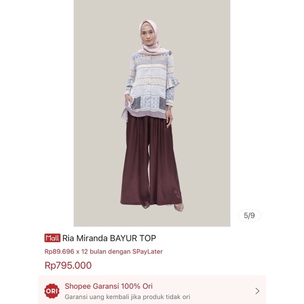 [LIKE NEW] Ria Miranda Bayur Top RM riamiranda Dusty Lavender Pink Best Seller Atasan Tunik Tunic Si