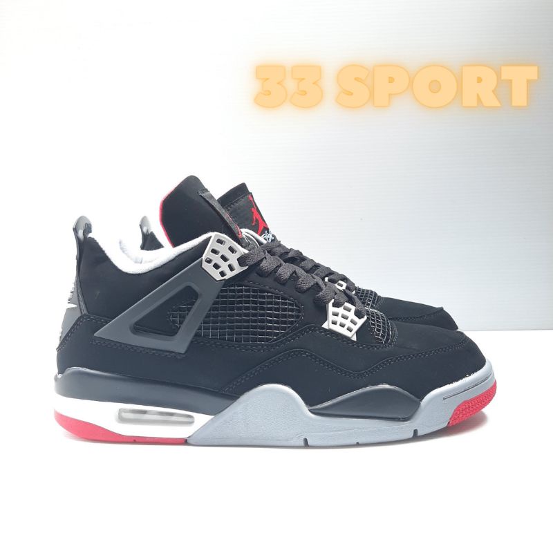 SEPATU NIKE AIR JORDAN 4 RETRO BLACK RED MADE IN VIETNAM