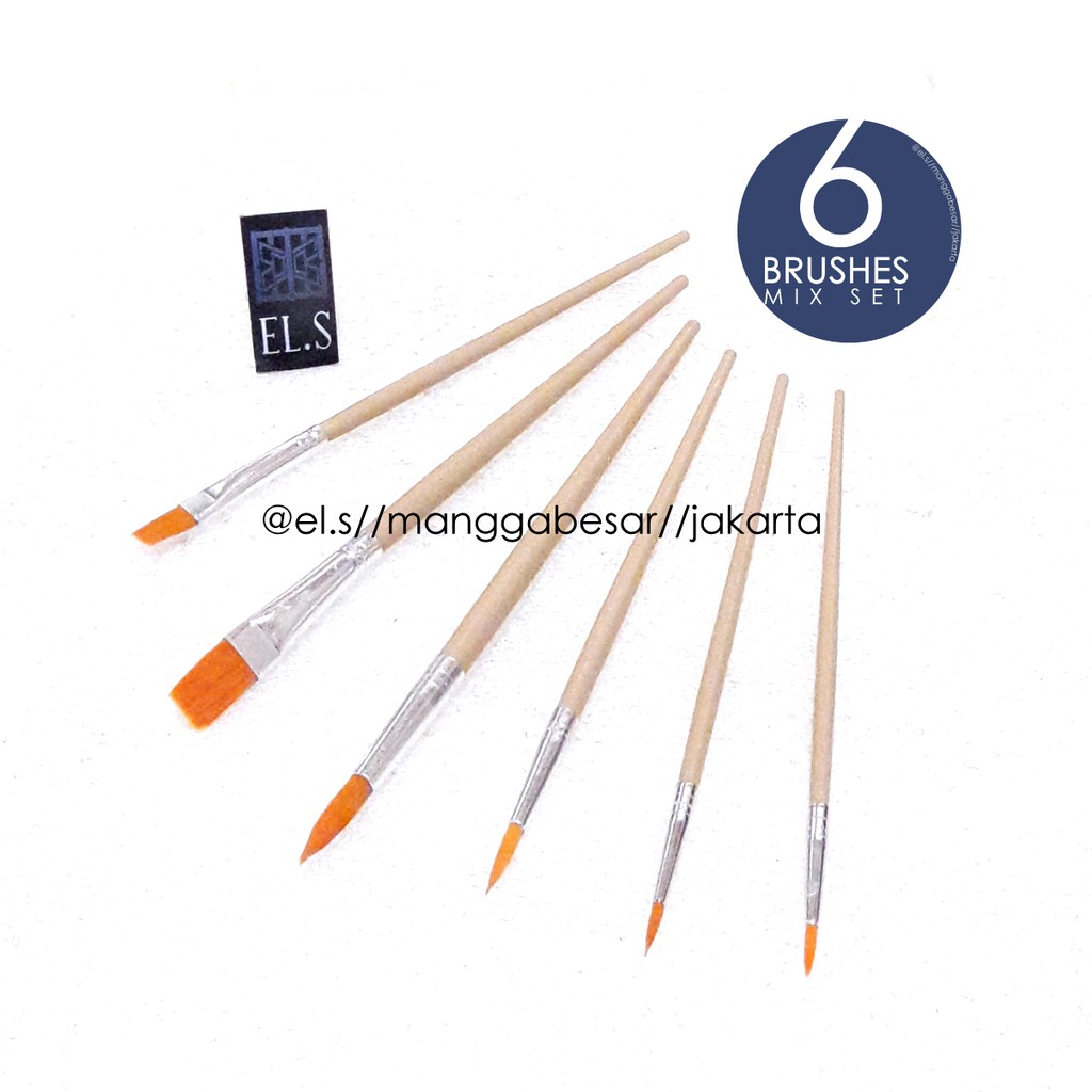 

6 pcs Brush set ( Set Kuas Lukis )