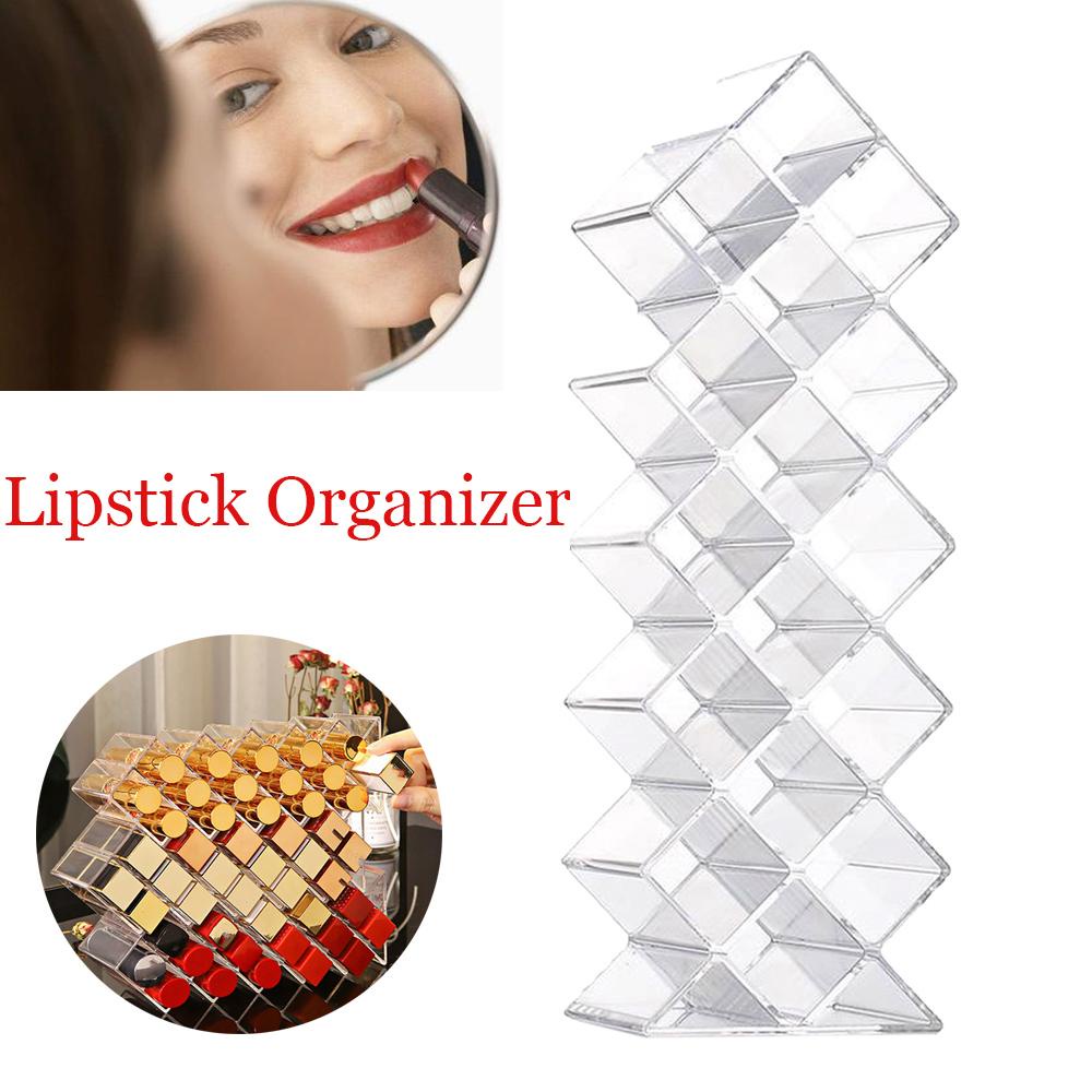 Mxbeauty Kotak Penyimpanan Makeup Bening Tahan Debu Bentuk Ikan Lipstik Organizer Tower