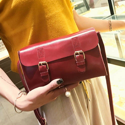 tas selempang wanita sling bag cewek retro double buckle flip (2g1) bta334