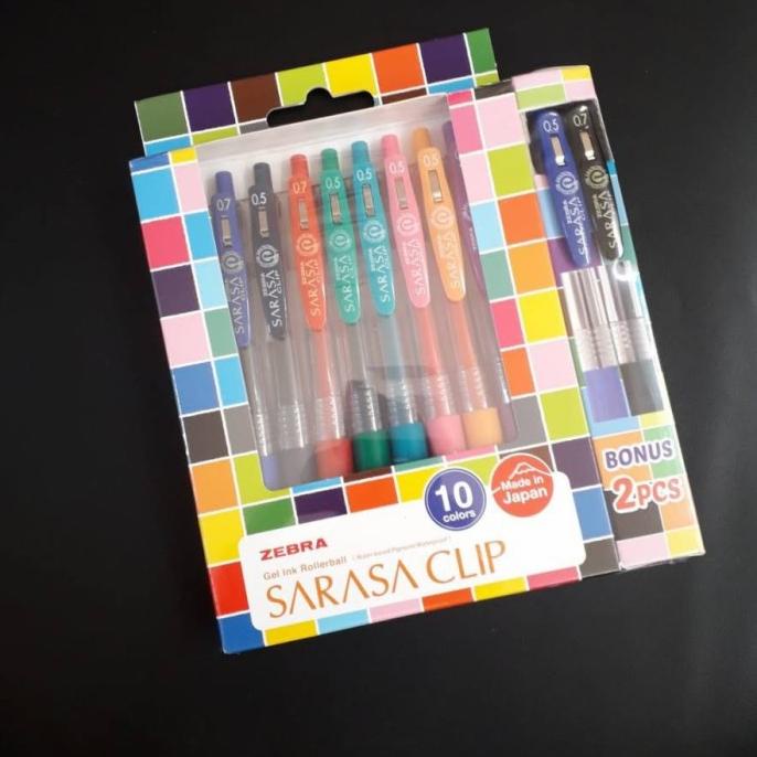 

ZEBRA SARASA CLIP RANDOM VARIANT SET 10+2 GEL PEN PULPEN WARNA