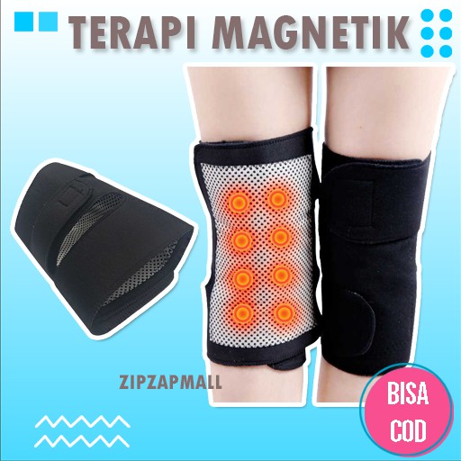 1 Pasang Pelindung Lutut Terapi Magnetik Knee Pad Nyeri Radang Sendi - Alat Terapi Lutut Deker