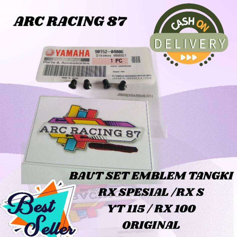 BAUT SET EMBLEM TANGKI YAMAHA RX SPESIAL / RX S / YT 115 / RX 100 ORIGINAL (HARGA UNTUK 1 SET  4 BIJ