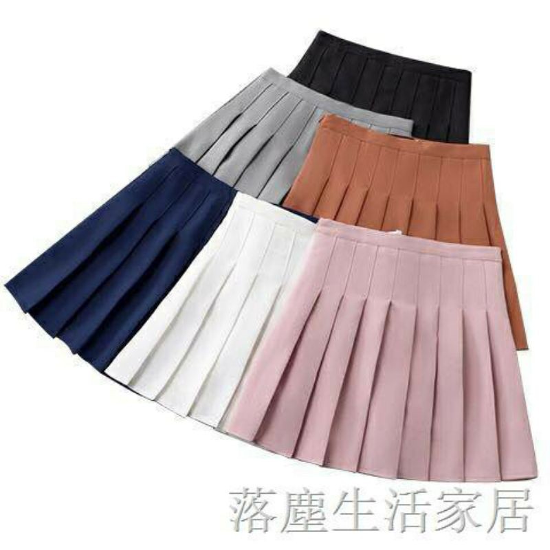 KOREA TENNIS SKIRT DEWASA//LIPIT SKIRT//ROK MINI SIZE LENGKAP POLOS