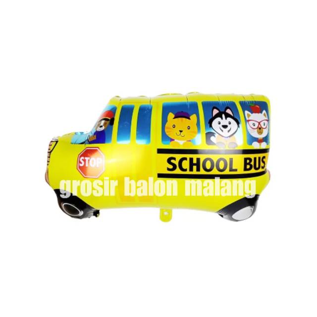 Balon foil school bus/bis sekolah