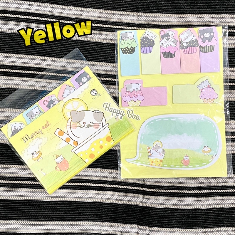 sticky note meow cat sticker notes set kucing meow set besar banyak meow drink memo stick it stiker