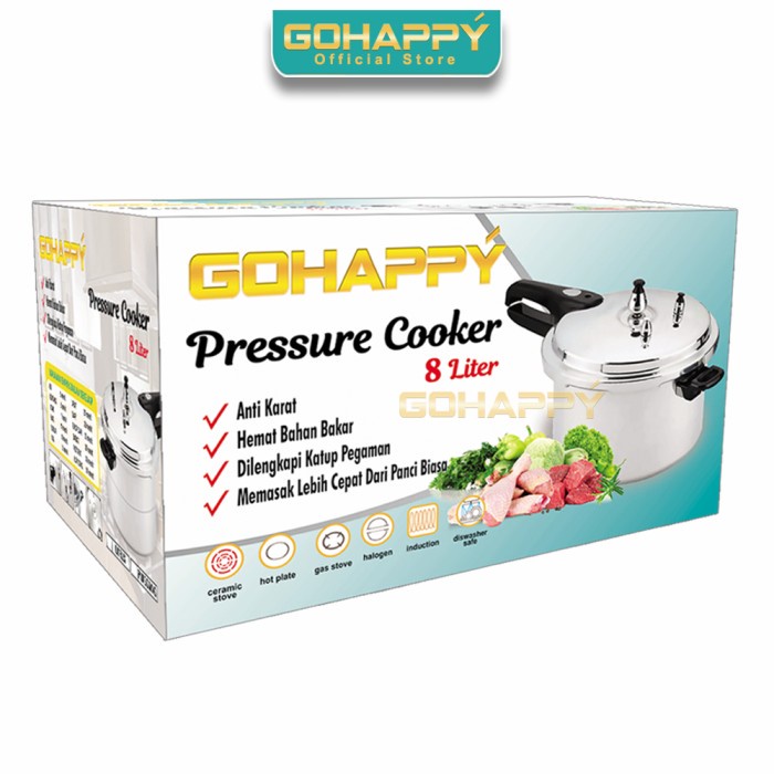 Panci Presto Happy Call Ukuran 8 Liter - Unikey - Go Happy 8 L _Art