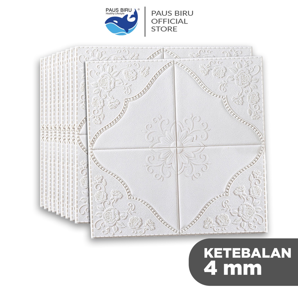Paus Biru - Wallpaper 3D FOAM / Wallpaper Dinding 3D Motif Foam Batiky/Wallfoam Batik bunga