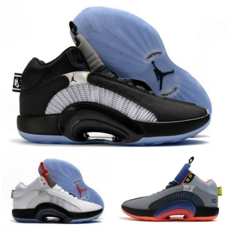 Nike Jordan 35 center off gravity - univercity red - cement grey