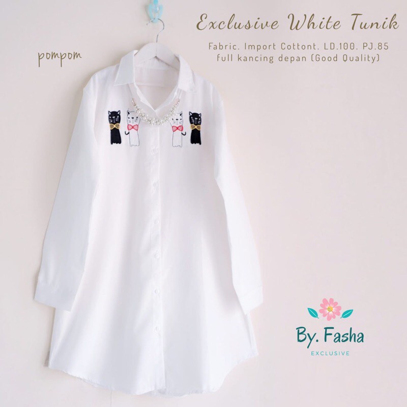 Exclusive White Tunik by Fasha Hijab