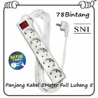 78Bintang Stop Kontak 5Lubang 5Meter - Colokan Listrik - Stop Kontak Listrik