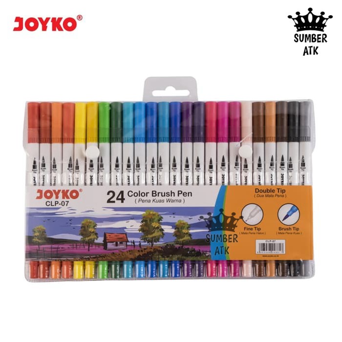 

kaligrafi-perlengkapan- color brush pen pena kuas warna joyko clp-07 24 warna color -perlengkapan-