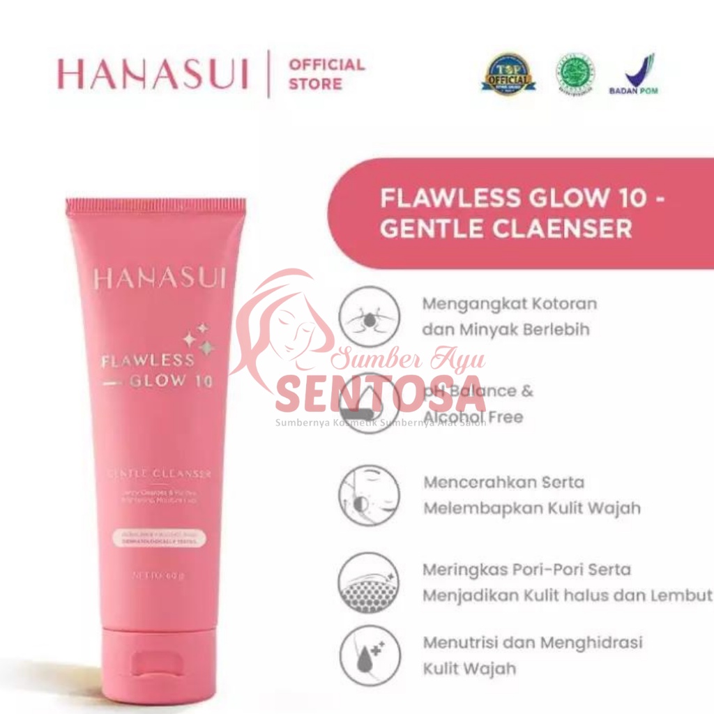 HANASUI FLAWLESS GLOW 10 GENTLE CLEANSER 60GR