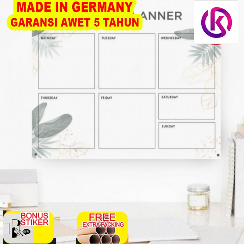 

Terlaris Weekly Planner Akrilik | Wall Planner Acrylic Dinding| Schedule Board - 21x30