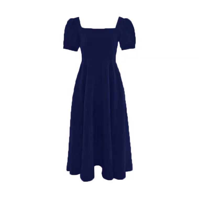 U Neck Dress Wanita Elegan Dress / Korean Party Dress Square Neck