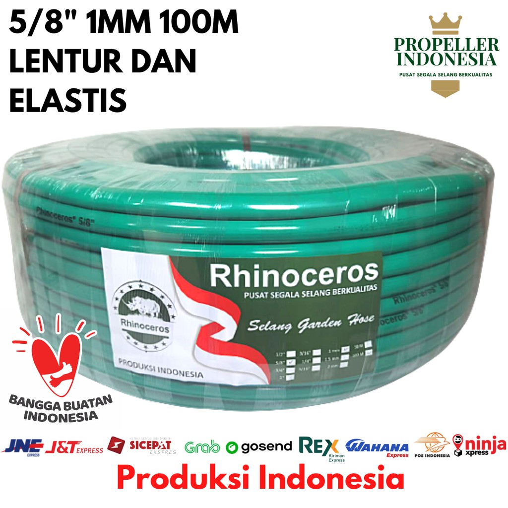 Selang Air Dop RHINOCEROUS 5/8 1MM 100Meter Selang Air Taman Selang Siram Tanaman Selang Air Elastis