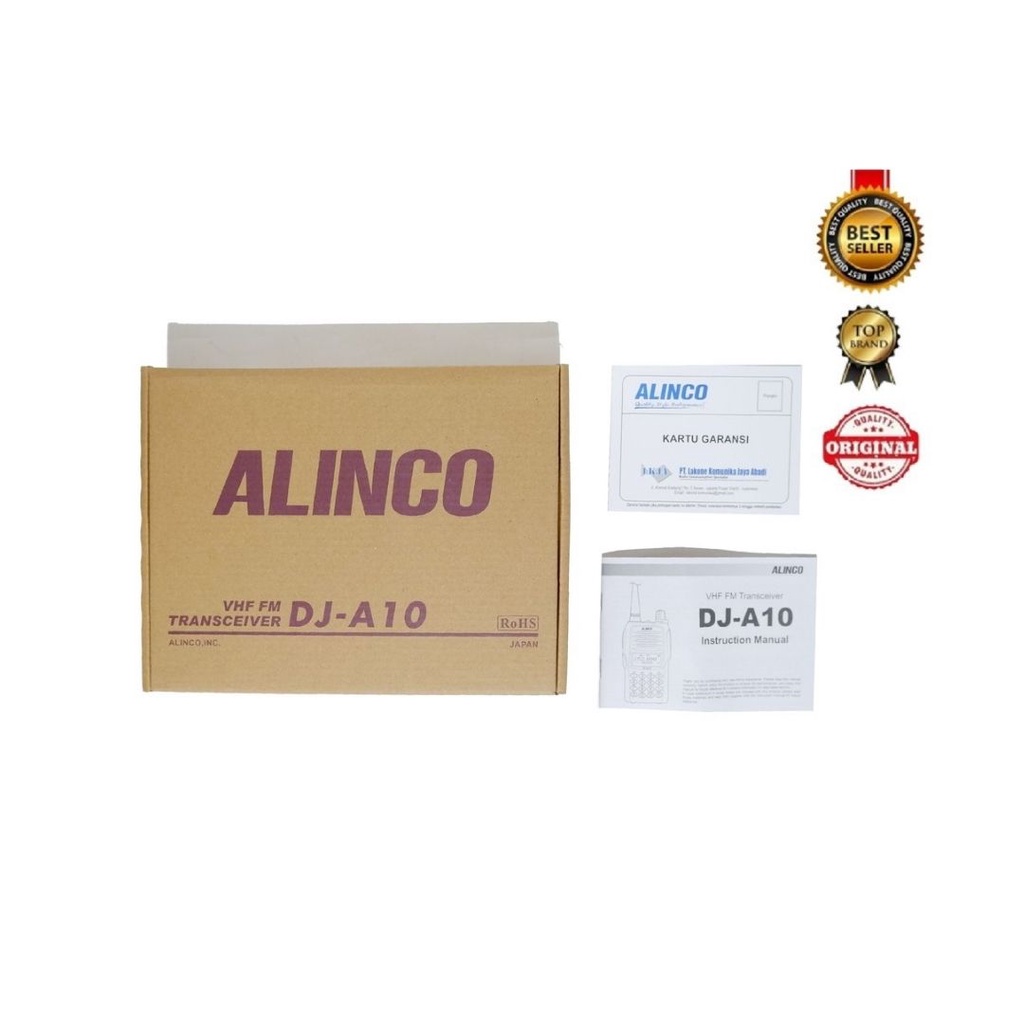 HANDY TALKY ALINCO DJ-A10 / DJ-W10 VHF 136-174MHZ NEW ORIGINAL GARANSI RESMI POSTEL