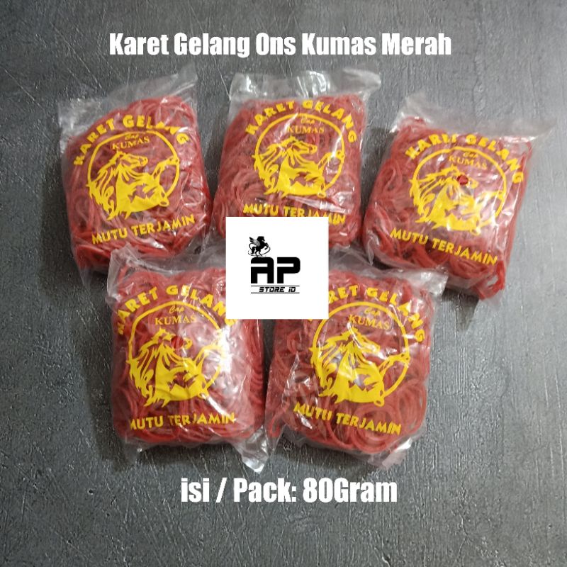 Karet Gelang Ons Kumas Merah