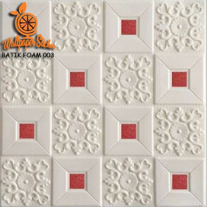 Wallpaper 3D Foam Motif Batik Brickfoam ukuran 70CMX70CM HomeLiving