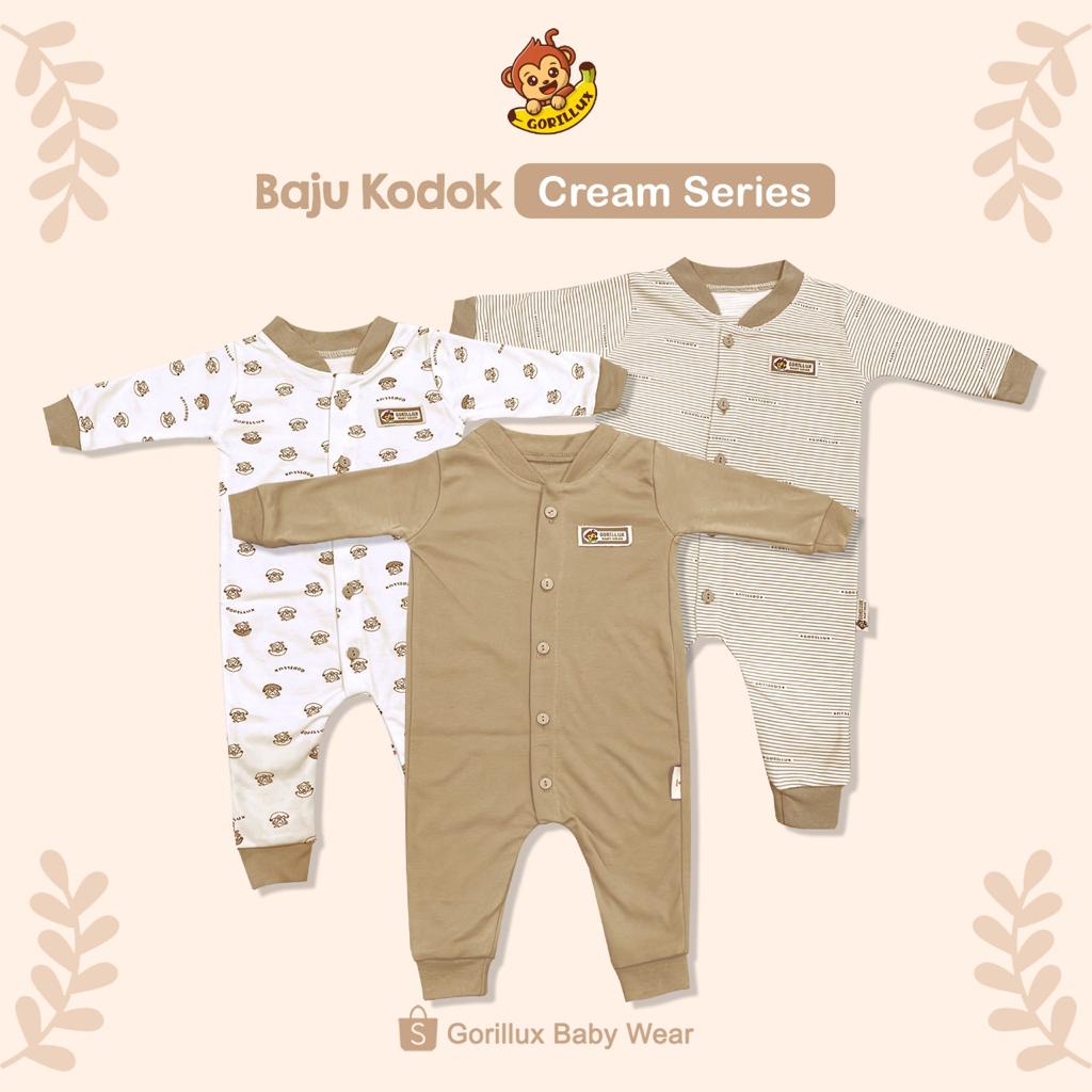 3 Pcs Jumper Panjang Fluffy &amp; Gorillux Sleepsuit Bayi Baju Kodok Baby / Kado Bayi