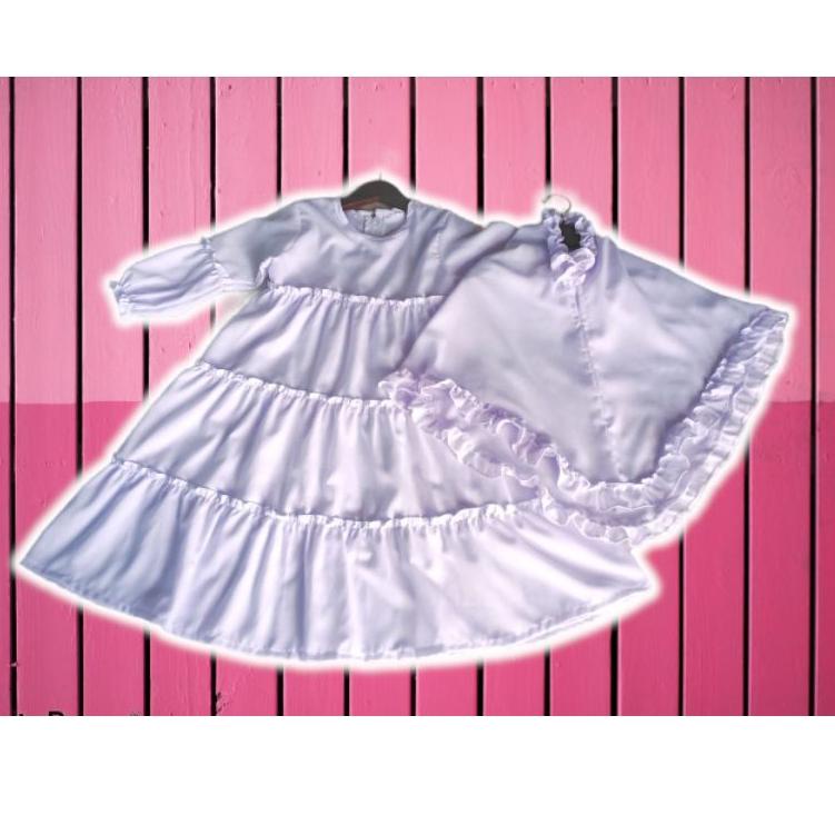 Paling Dicari.. baju muslim anak gamis anak perempuan putih polos white series gamis manasik anak