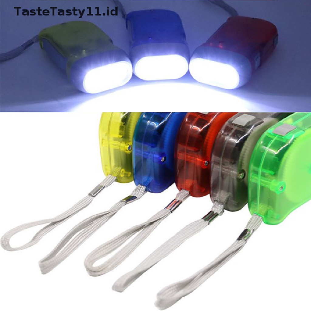 【TasteTasty】 New 3 LED Hand Pressing Dynamo Crank Power Wind Up Flashlight Torch Camping Lamp .