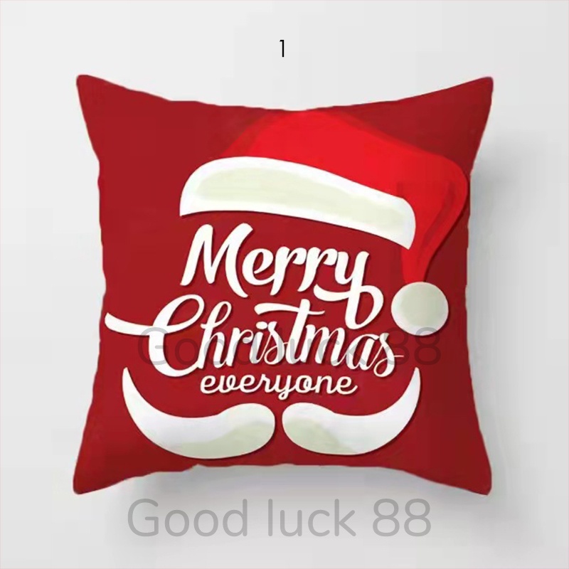 Sarung Bantal Sofa Natal Christmas 45x45 Import Resleting Motif Terbaru dan Terlengkap