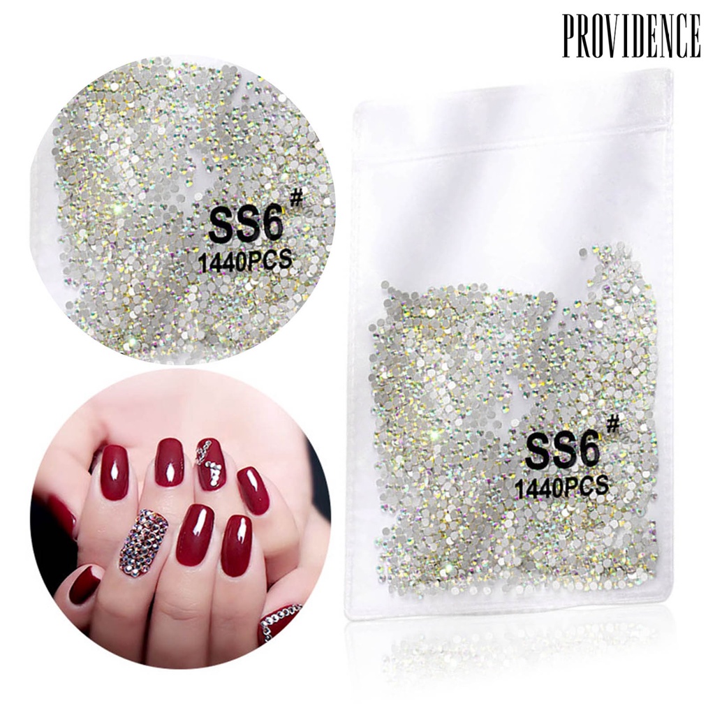 Providence 1440Pcs Manicure Decoration DIY Easy to Apply Glass Nail Transparent Flat Bottom Rhinestones for Phone Case