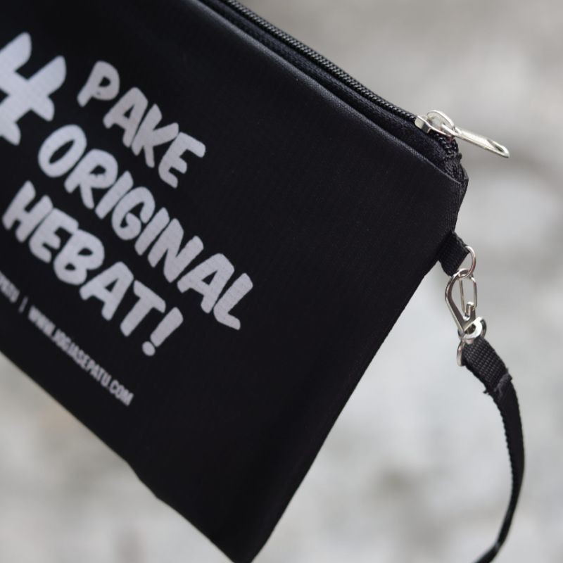 Jogja Sepatu Pouch Bag V1 Pakai Original Hebat - Black/White
