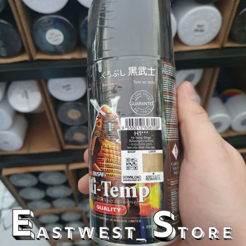 Hi Temp Silver H1 Samurai Spray paint cat semprot tahan panas tahan bensin anti retak  300 cc