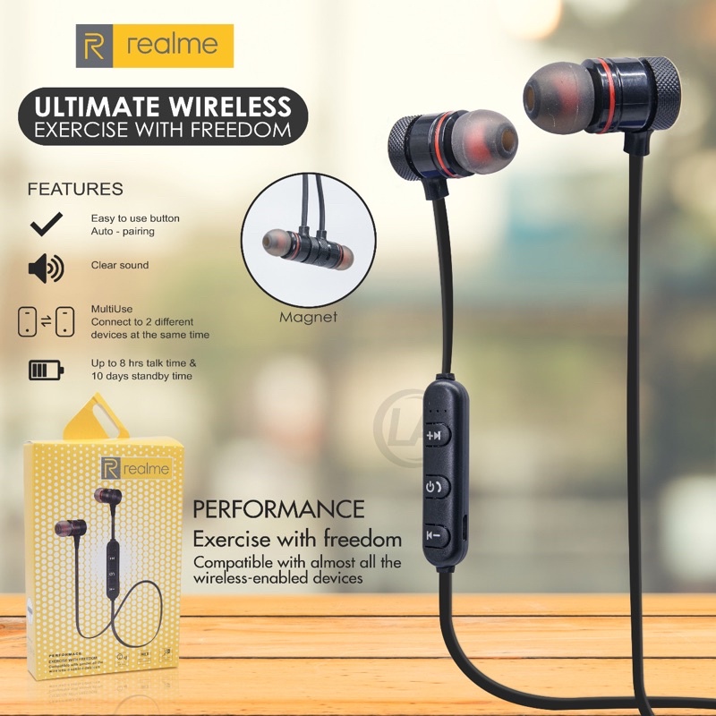 hf headseat Sport handfree bluetooth Magnet REALME