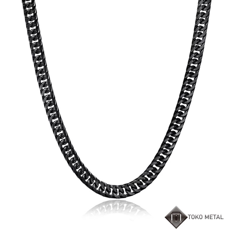 Kalung Titanium Hitam Rantai Pria dan Wanita 5 MM [ TokoMetal ]