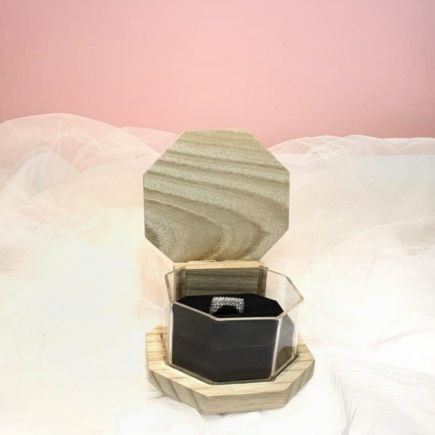 Kotak Cincin Hexagon Kayu - Hexagon Wooden Ring Box | Shopee Indonesia