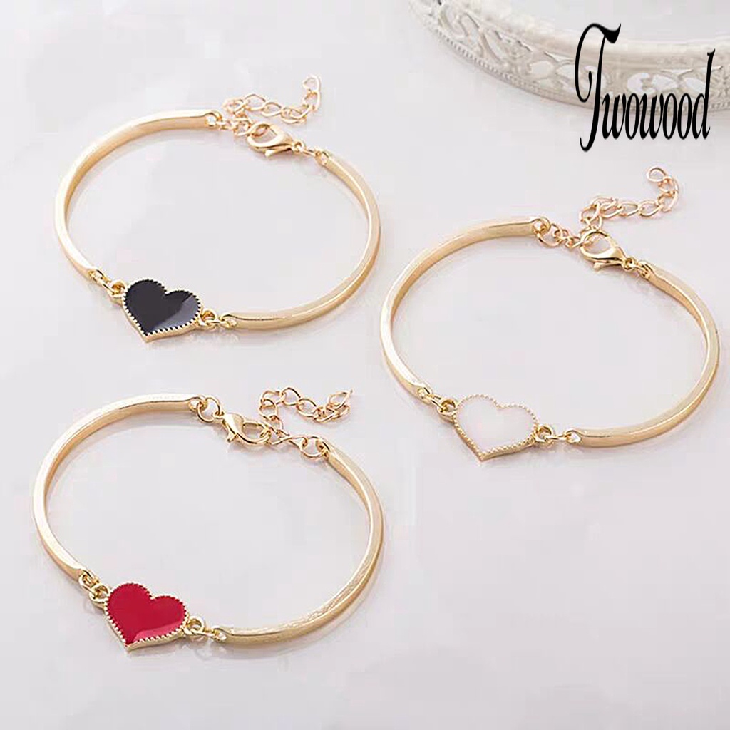 Gelang Rantai Adjustable Bentuk Hati Untuk Wanita