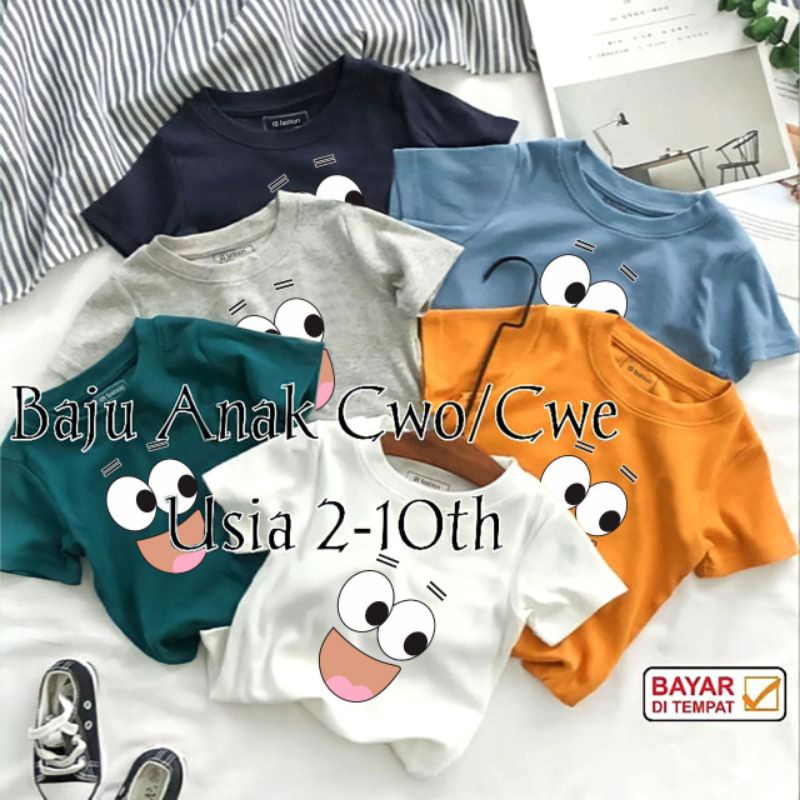 Baju Kaos Anak Laki Dan Perempuan Wajah Atasan Anak Cowok T Shirt Anak Cewek Baju Oblong Anak Cewek