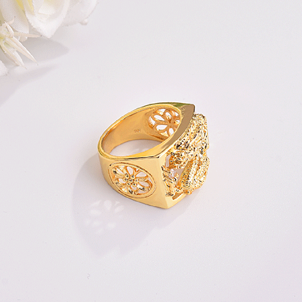 Cincin Kristal Berlian Naga Emas Hewan Baja Titanium Pria Punk Fashion Perhiasan Aksesoris Gold Rings