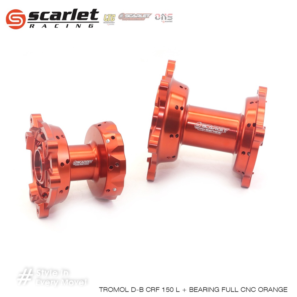 Tromol CRF 150 set Scarlet Hole 36/36 Full CNC depan dan belakang